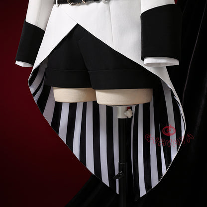 Gvavaya Anime Cosplay BB Cosplay Ciel White Floral Hat Striped Formal Dress Cosplay Costume