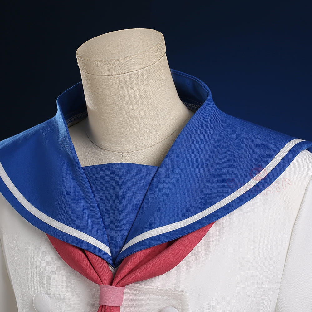 Gvavaya Anime Cosplay Soul Ater Cosplay Maka Albarn White Blue Cosplay Costume