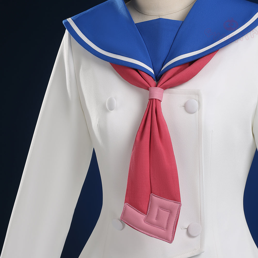 Gvavaya Anime Cosplay Soul Ater Cosplay Maka Albarn White Blue Cosplay Costume