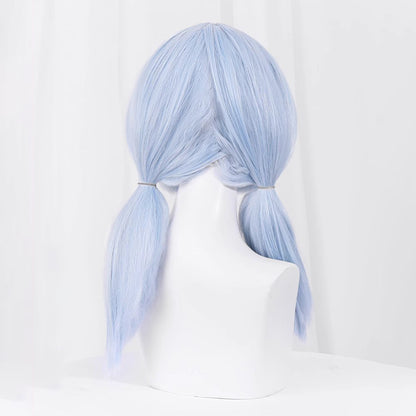 Gvavaya Game Cosplay Genshin Impact Sigewinne Cosplay Wig 42cm Light Blue Wig