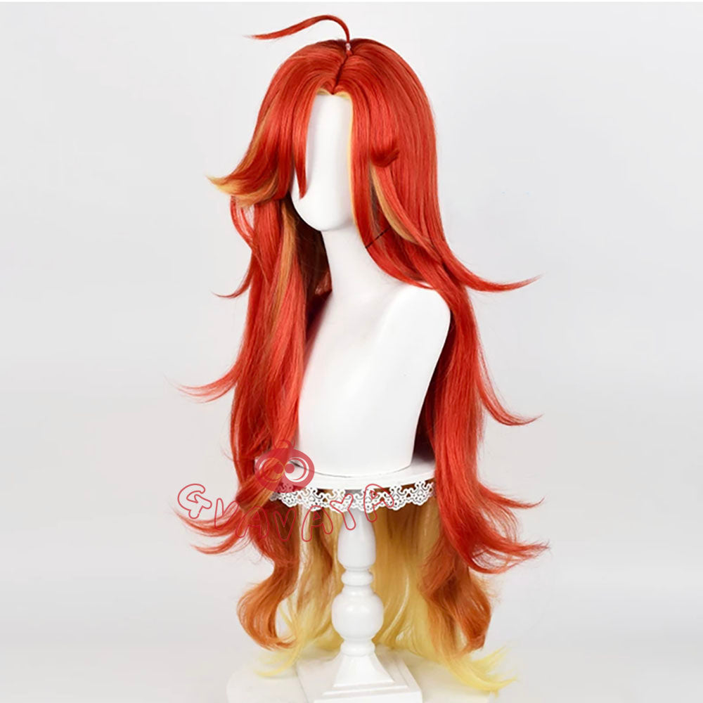 Gvavaya Game Cosplay Genshin Impact Mavuika Cosplay Wig Mixed Color 100cm Hair