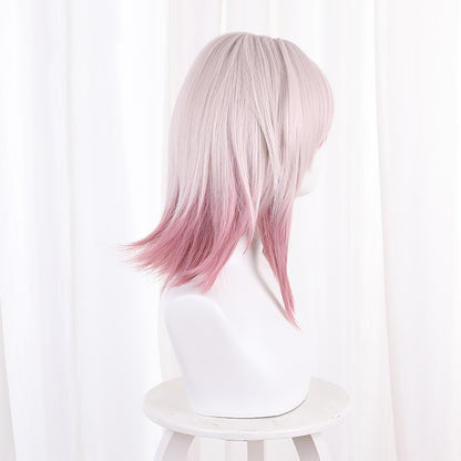 Gvavaya Game Cosplay Honkai Impact: Star Rail March7th Cosplay Wig 38cm  Long  Pink Gradient Wig