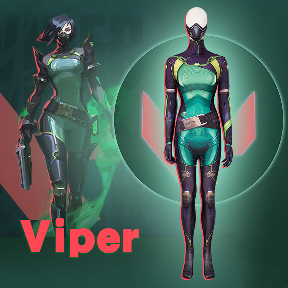 Gvavaya Game Cosplay Valorant Viper Cosplay Costume Viper Jumpsuit Valorant Cosplay