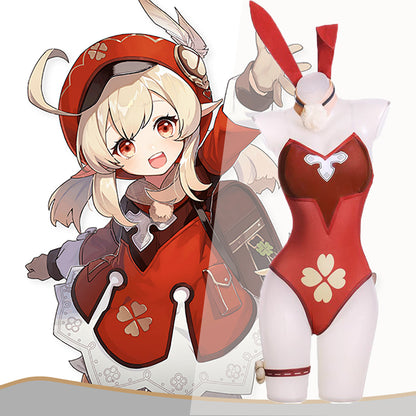 Gvavaya Game Cosplay Genshin Impact Klee Fanart Bunny Girl Cosplay Costume