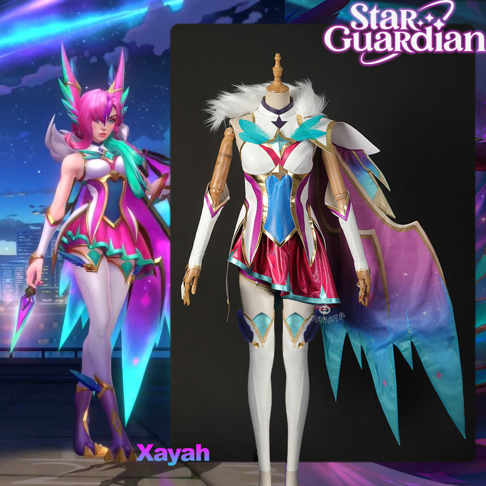 Gvavaya Game Cosplay League of Legends Star Guardian Xayah Wild Rift Skin Cosplay Costume Xayah Cosplay