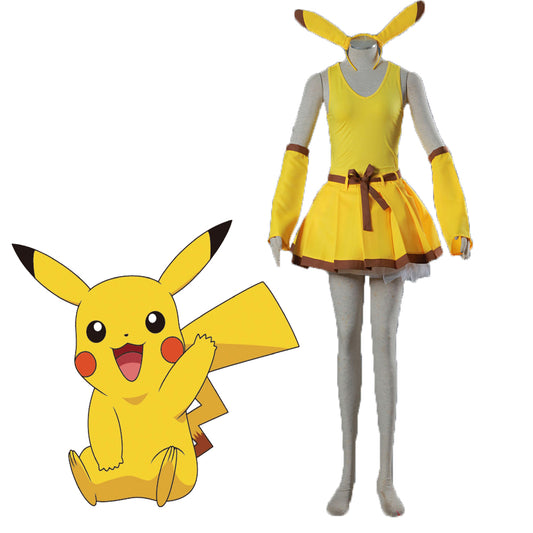 [Ready To Ship] Gvavaya Anime Cosplay Pokémon Pikachu Cosplay Costume Pikachu Cosplay Skirt