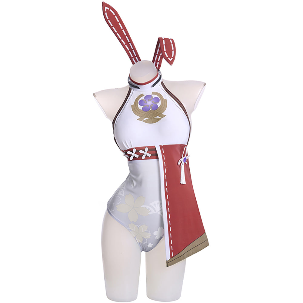 Gvavaya Game Cosplay Genshin Impact Yae Miko Fanart Bunny Girl Cosplay Costume