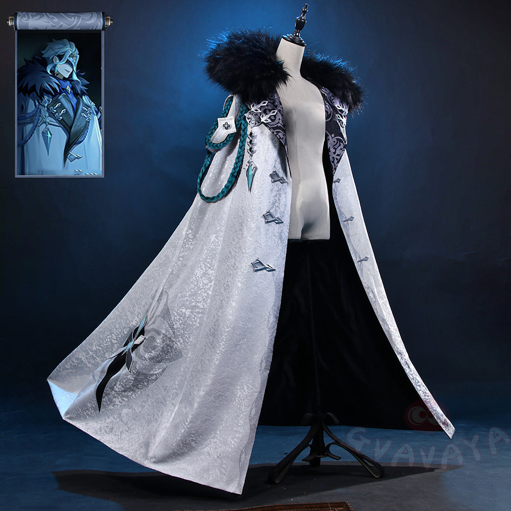 Gvavaya Game Cosplay Genshin Impact 11th Fatui Harbingers Cosplay Costume The Doctor Dottore Cloak Long Coat