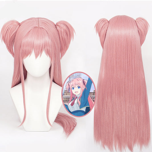 Gvavaya Anime Cosplay Vermeil In Gold Lilia Kudelfeyt Cosplay Wig Pink 80cm Hair