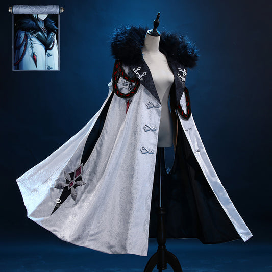 Gvavaya Game Cosplay Genshin Impact 11th Fatui Harbingers Cosplay Costume The Knave Arlecchino Cloak Long Coat