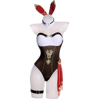 Gvavaya Game Cosplay Genshin Impact Amber Fanart Bunny Girl Cosplay Costume