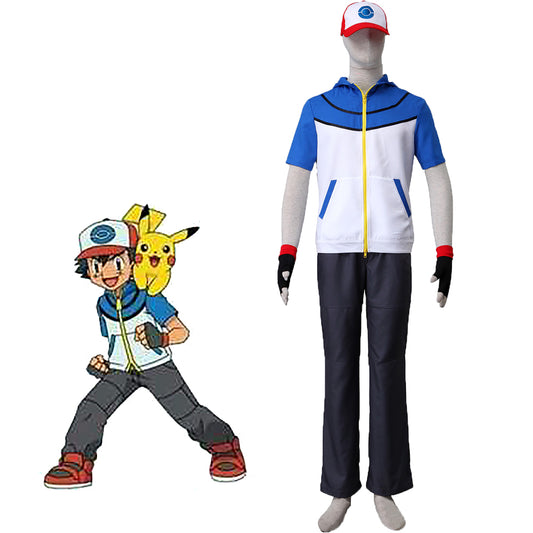 [Ready To Ship] Gvavaya Anime Cosplay Pokémon Best Wishes Ash Ketchum Cosplay Costume Ash Ketchum Cosplay