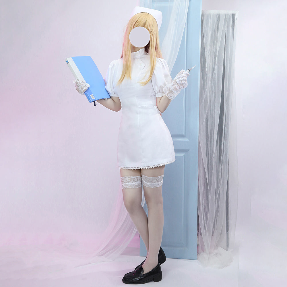 Gvavaya Anime Cosplay My Dress-Up Darling Marin Kitagawa White Nurse Cosplay Costume