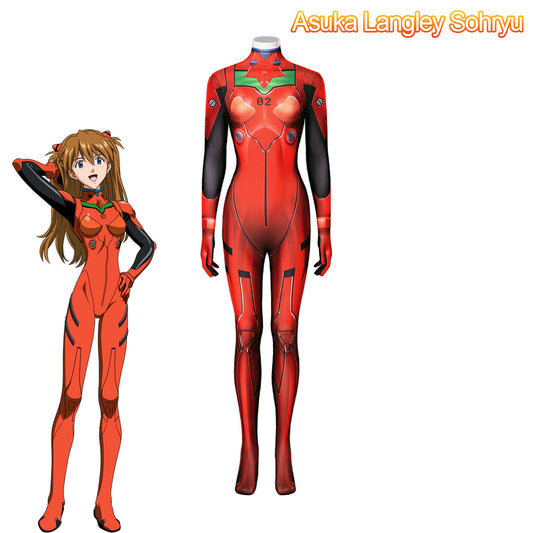 Gvavaya Anime Cosplay EVA Neon Genesis Evangelion Asuka Langley Soryu Cosplay Costume EVA Tight-fitting Costume