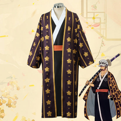 [Ready to Ship] Gvavaya Anime Cosplay ONE PIECE Trafalgar D. Water Law Cosplay Costume  Trafalgar D. Water Law Cosplay Kimono Suit