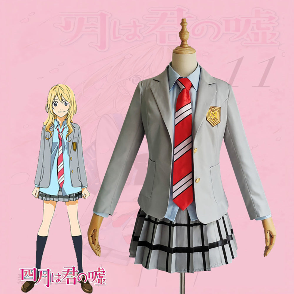 Gvavaya Anime Cosplay Your Lie in April Miyazono Kaori Cosplay Costume Miyazono Kaori Cosplay
