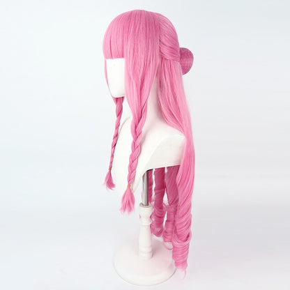 Gvavaya Anime Cosplay One Piece Perona Cosplay Wig 80cm Pink Hair