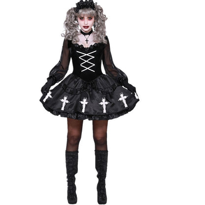 <transcy>Gvavaya Cosplay Diable Lolita Cosplay Costume Effrayant Mal Clown Costume Halloween Cosplay</transcy>