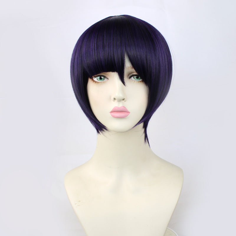 Gvavaya Game Cosplay Genshin Impact Mona Cosplay Wig Black Purple 70cm Hair