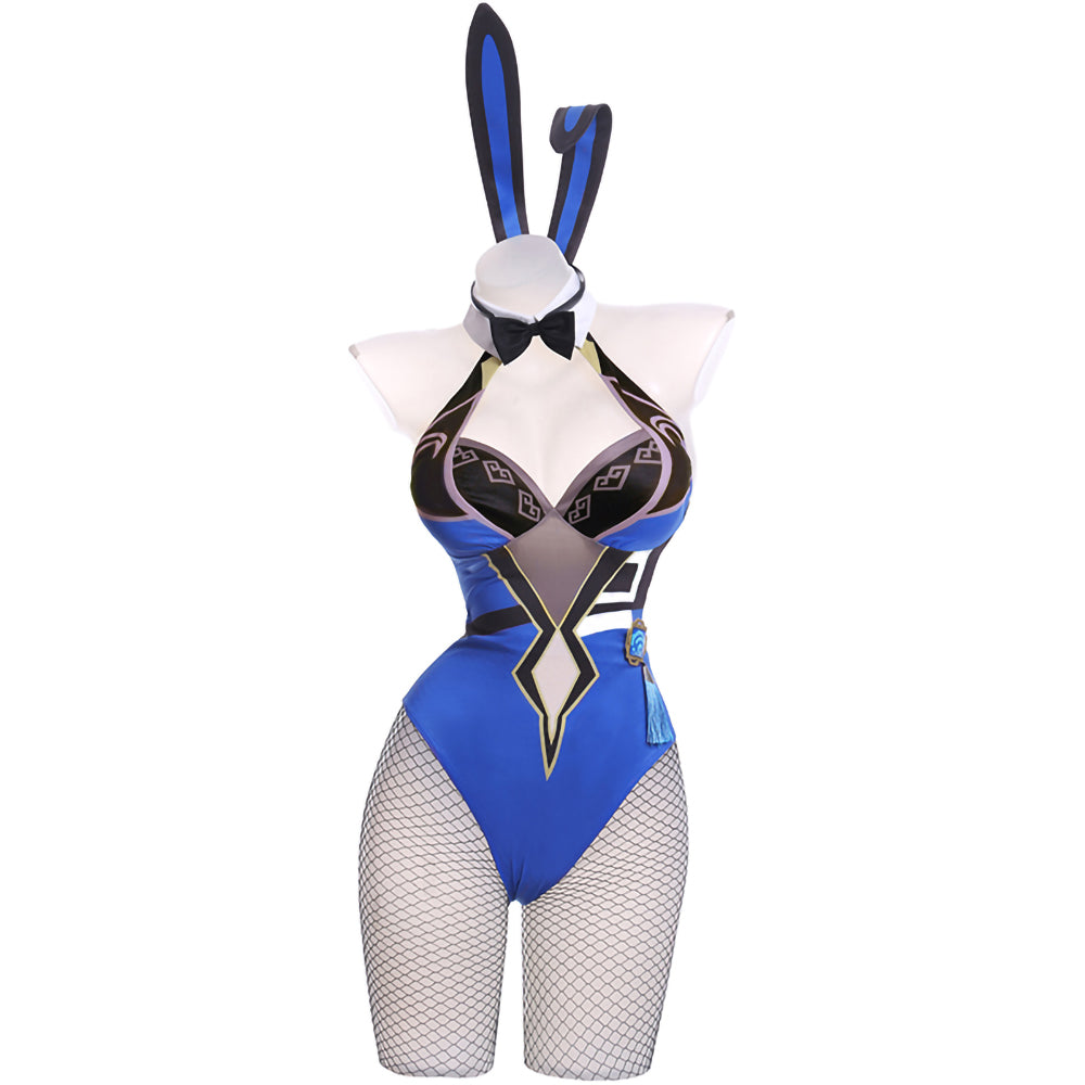 Gvavaya Game Cosplay Genshin Impact Yelan Fanart Bunny Girl Cosplay Costume