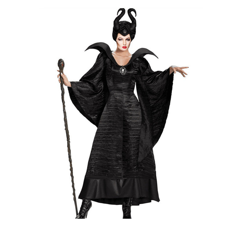<transcy>Costume de Cosplay maléfique Gvavaya fête d'halloween Costume de performance de Cosplay de sorcière noire</transcy>