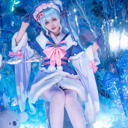 Gvavaya Cosplay Vocaloid Hatsune Miku Cosplay Snow Miku 2023 Ver. Costume