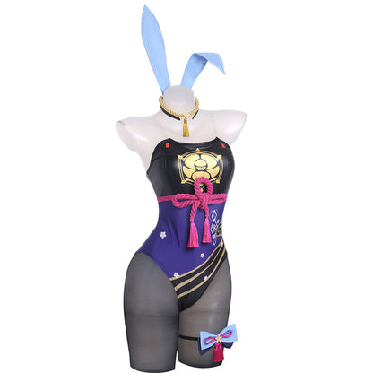Gvavaya Game Cosplay Genshin Impact Ayaka Fanart Bunny Girl Cosplay Costume