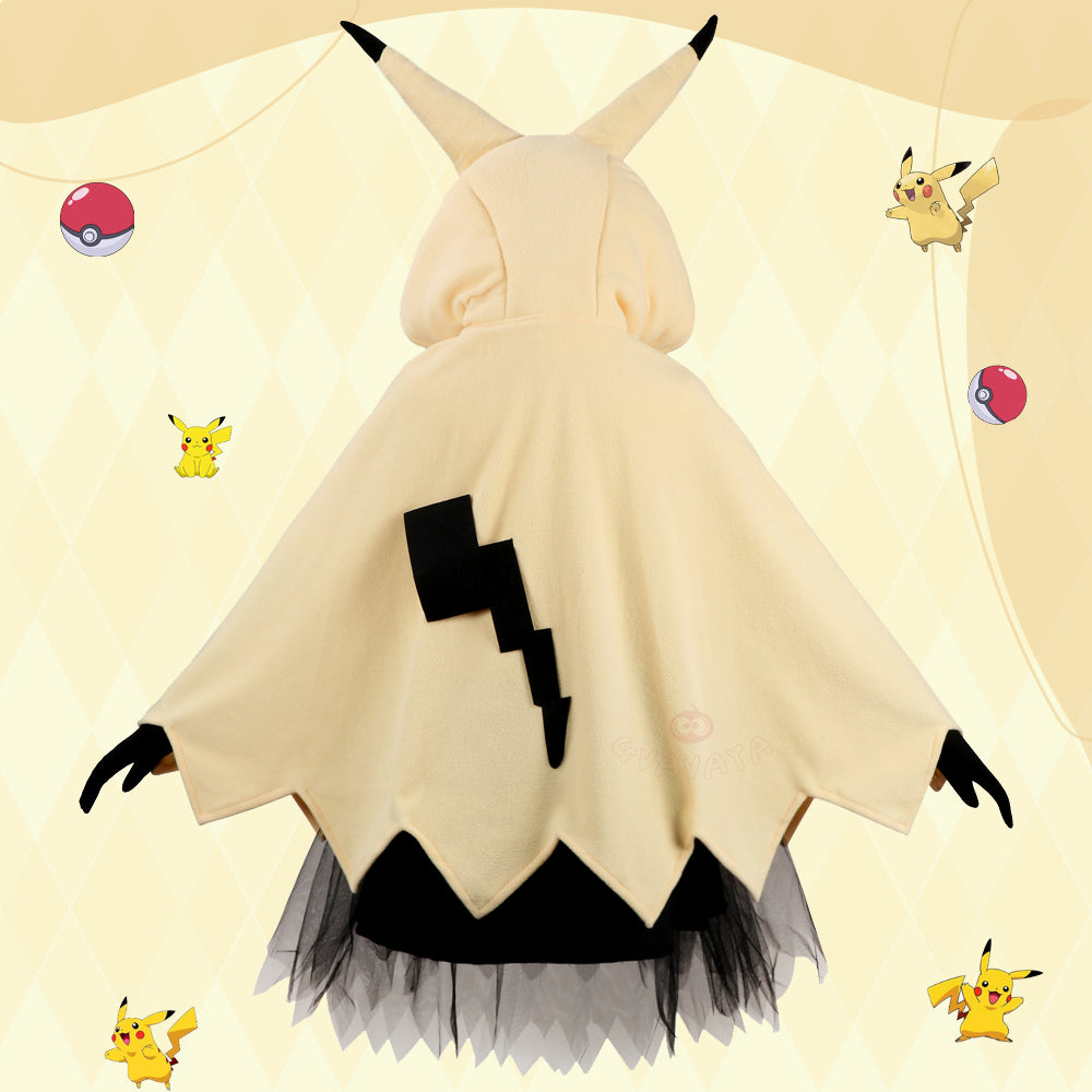 [Ready To Ship] Gvavaya Anime Cosplay Pokémon Pikachu Cosplay Costume Pikachu Personification Cloak