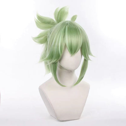 Gvavaya Game Cosplay Genshin Impact Kuki Shinobu Cosplay Wig Light Green 33cm Hair