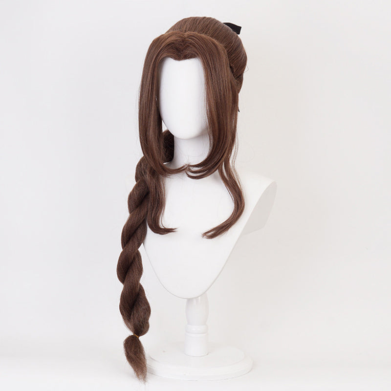 Gvavaya Game Cosplay Final Fantasy VII Aerith Cosplay Wig 80cm Long Brown Hair