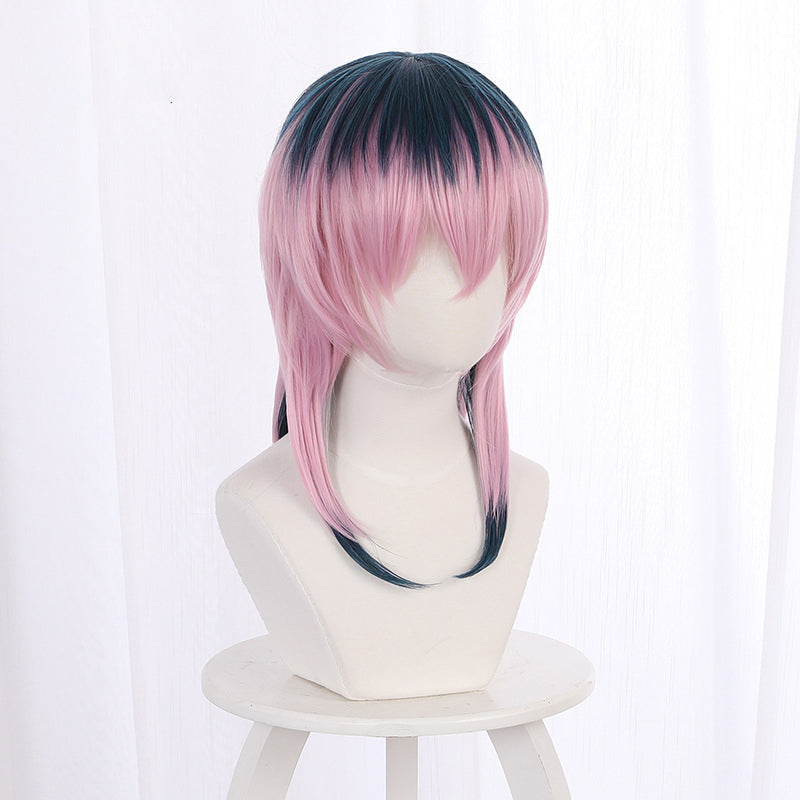 Gvavaya Anime Cosplay Tokyo Revengers Haitani Rindo 50cm Mixed Dark Blue Gradient Pink Cosplay Wig