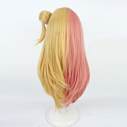 Gvavaya Cosplay Nijisanji Vtuber Xsoleil Kotoka Torahime Cosplay Wig 70cm Golden Pink Hair