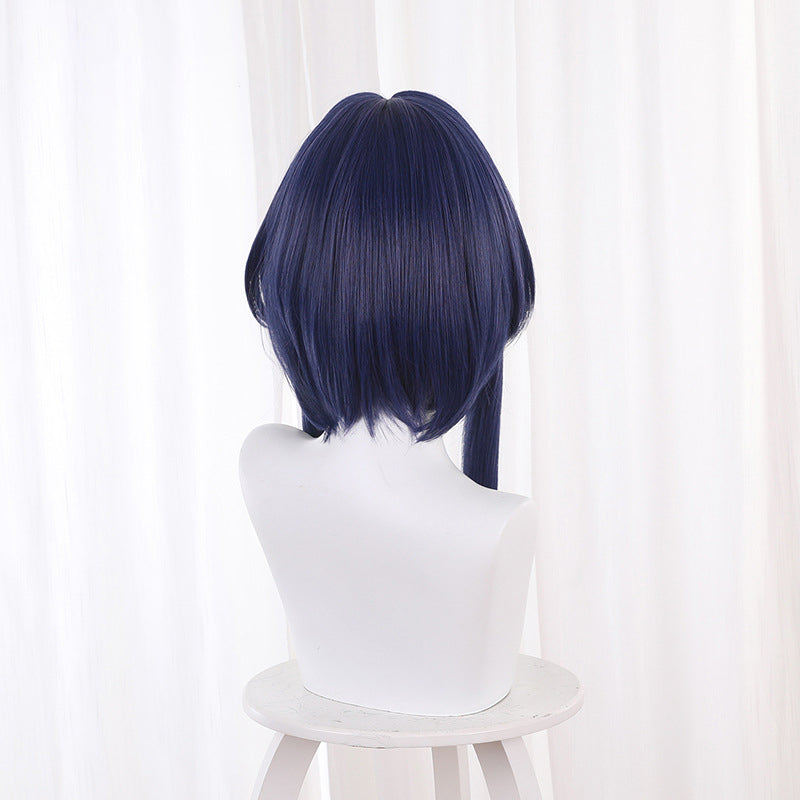 Gvavaya Game Cosplay Genshin Impact Candace Cosplay Wig 40cm Mixed Blue Purple Hair