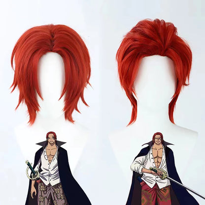 Gvavaya Anime Cosplay One Piece Shanks Cosplay Wig 30cm Wine Red Hair