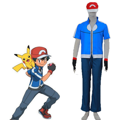 [Ready To Ship] Gvavaya Anime Cosplay Pokémon Kalos Ash Ketchum Cosplay Costume Ash Ketchum Cosplay