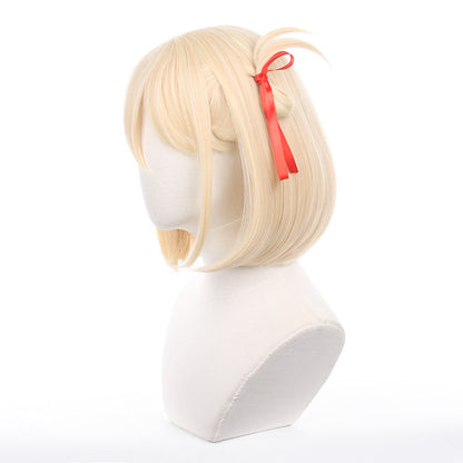 Gvavaya Anime Cosplay Lycoris Recoil Chisato Nishikigi Cosplay Wig 33cm Blond Hair