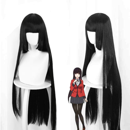 Gvavaya Anime Cosplay Kakegurui Jabami Yumeko Cosplay Wig 80cm Black Hair