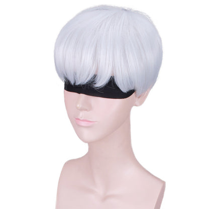Gvavaya Game Cosplay NieR: Automata 9S Cosplay Wig 30cm Siver White Hair
