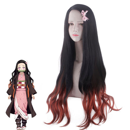 Gvavaya Anime Cosplay Kamado Nezuko Cosplay Wig 100cm Long Hair