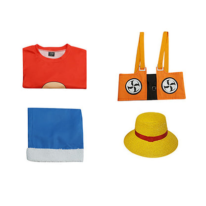 [Ready to Ship] Gvavaya Anime Cosplay ONE PIECE Red Monkey D. Luffy Cosplay Costume  Ren Monkey D. Luffy Cosplay  Theater Edition