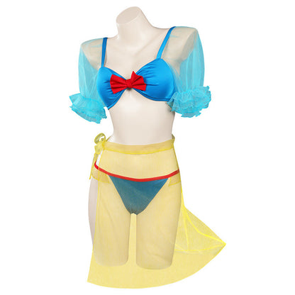 Gvavaya Cosplay Snow White Bikini Three-piece Sexy Swimsuit Beach Swimwear