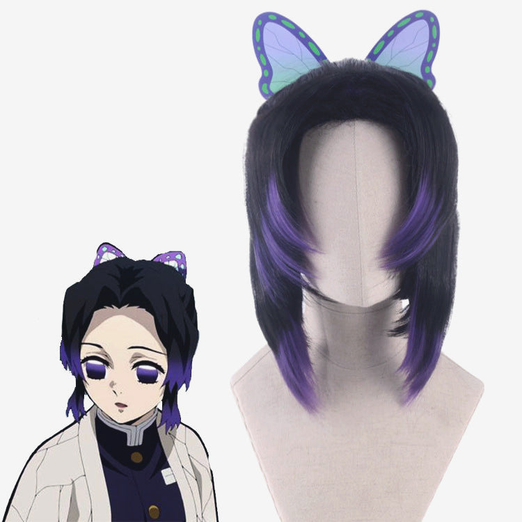 Gvavaya Anime Cosplay Kochou Shinobu Cosplay Wig with Heardress 40cm Hair