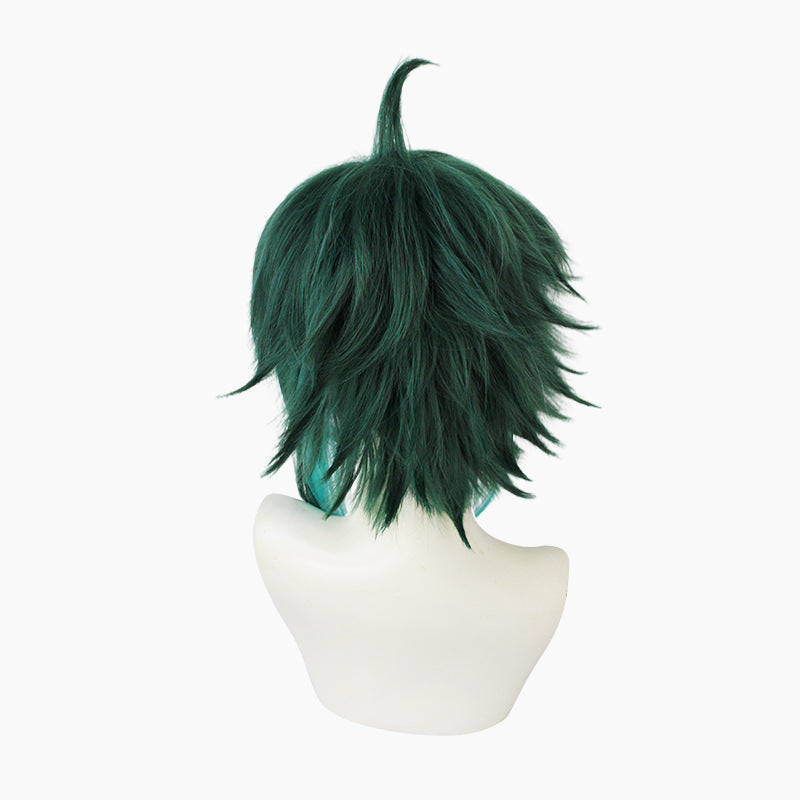 Gvavaya Game Cosplay Genshin Impact Xiao Cosplay Wig Dark Green Gradient 40cm Hair