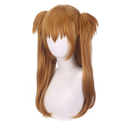 Gvavaya Anime Cosplay EVA Asuka Langley Soryu Cosplay Wig Dark Orange 70cm Hair