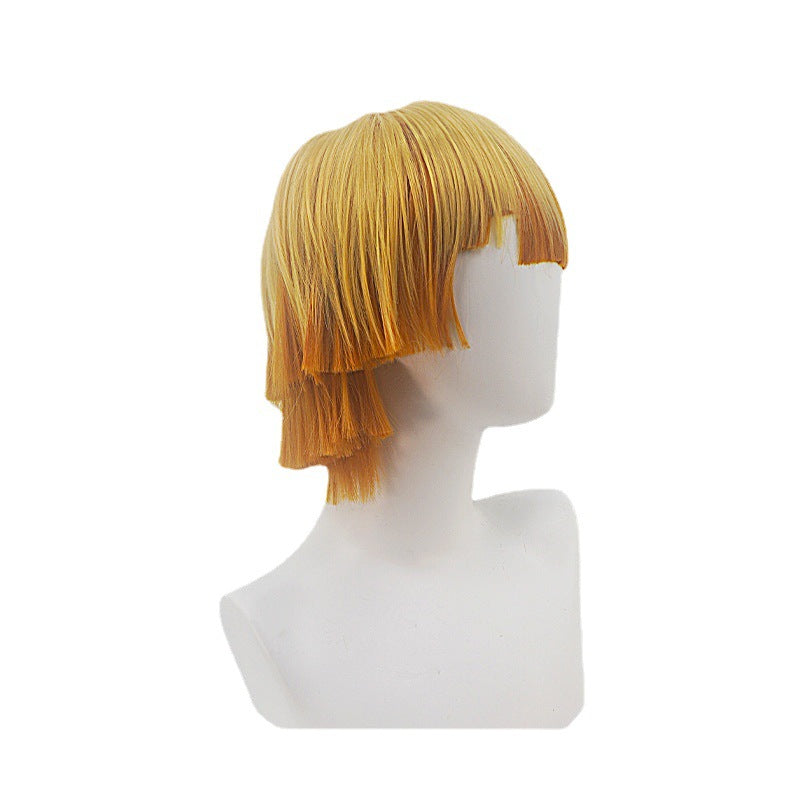 Gvavaya Anime Cosplay Agatsuma Zenitsu Cosplay Wig 28cm Short Hair