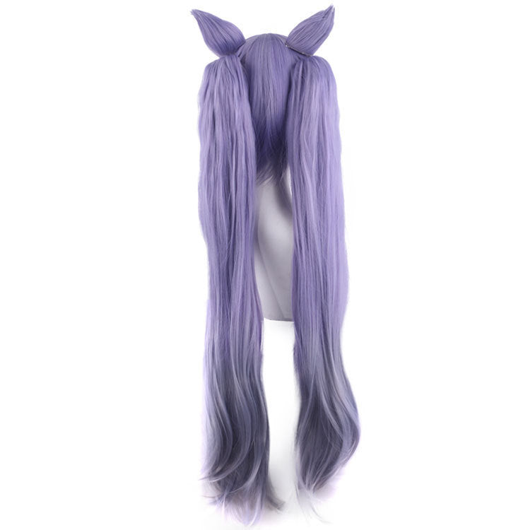 Gvavaya Game Cosplay Genshin Impact Keqing Cosplay Wig Smoky Purple 80cm Hair
