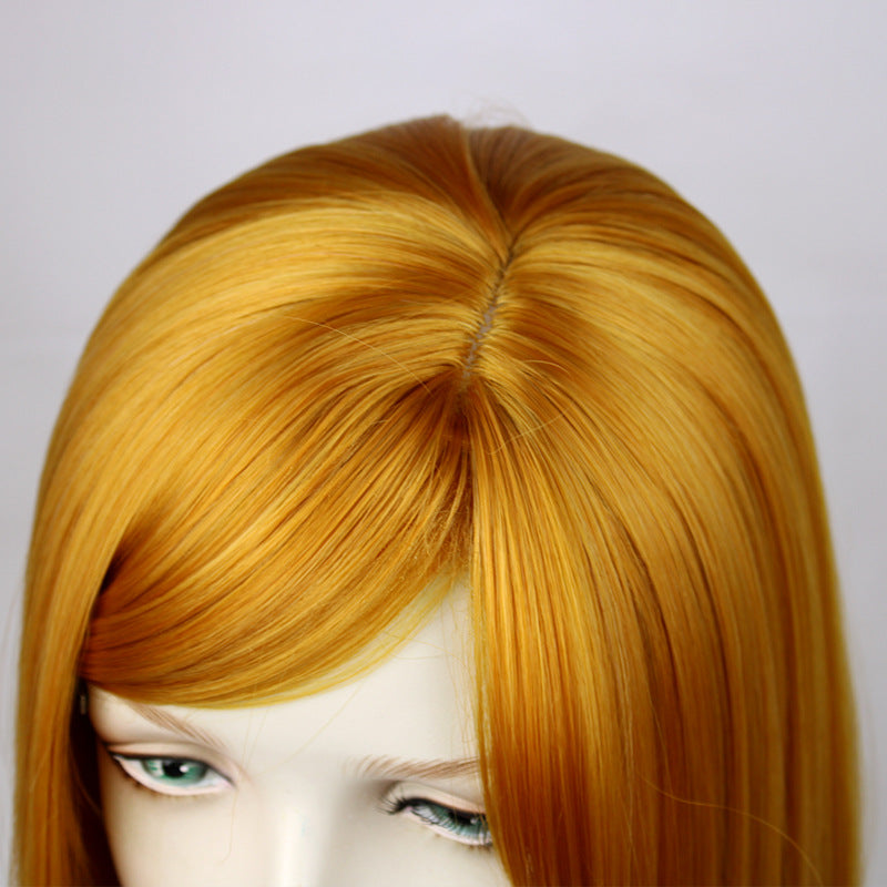 Gvavaya Cosplay Jujutsu Kaisen Nobara Kugisaki Cosplay Wig 35cm Brownish Yellow Hair