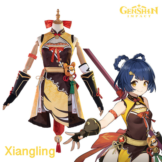<transcy>Gvavaya Game Cosplay Genshin Impact Xiangling Cosplay Costume</transcy>