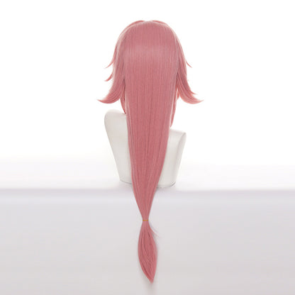 Gvavaya Game Cosplay Genshin Impact Yae Miko Cosplay Wig Cherry Pink 80cm Hair